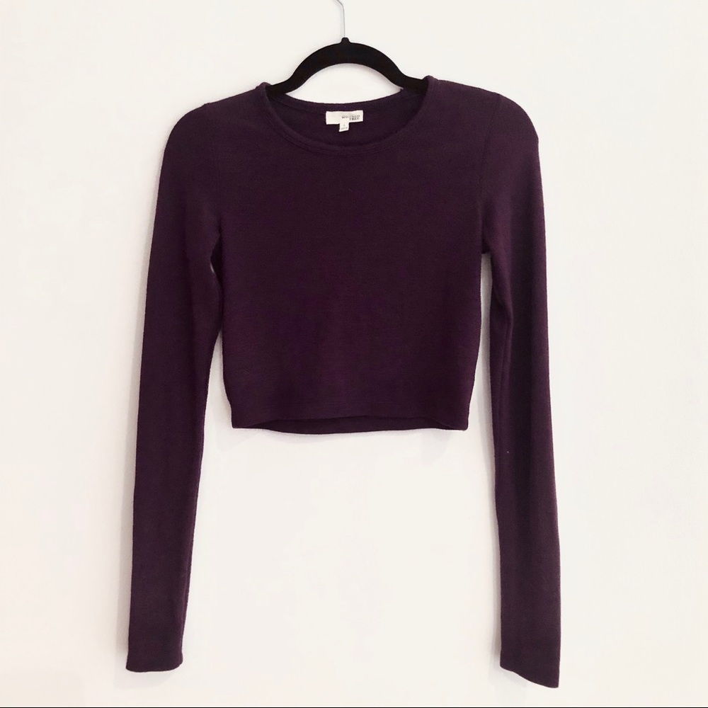 Wilfred Free Burgundy Cropped Long Sleeve T